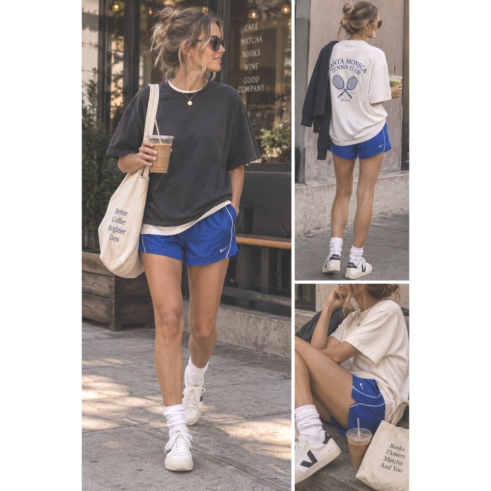 Nike short trending new UO royal blue baggy tee styling trending LG fall sporty